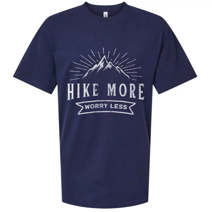 Hike More Worry Less Camping And Hiking Funny Gift Sueded Cloud Jersey T-Shirt