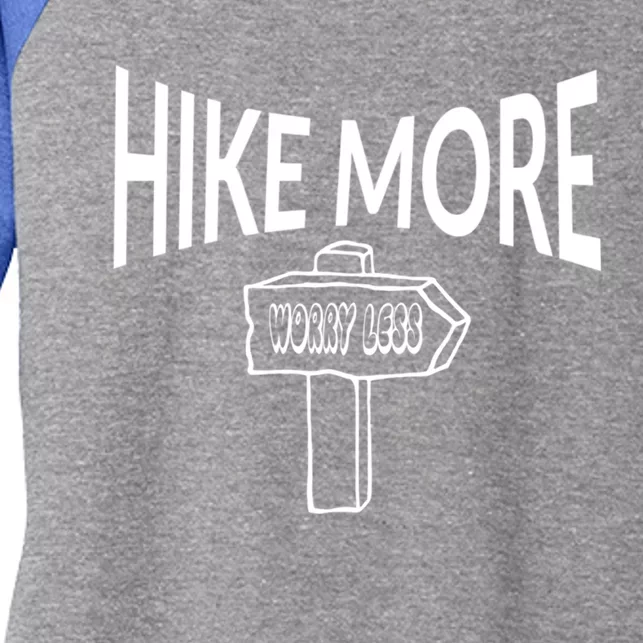 Hike More Worry Less Camping Gift Women's Tri-Blend 3/4-Sleeve Raglan Shirt