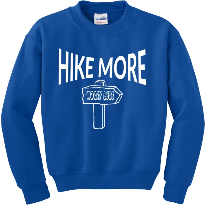 Hike More Worry Less Camping Gift Kids Sweatshirt