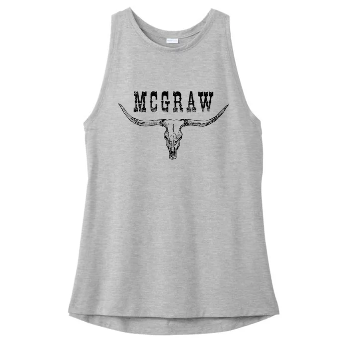 Howdy Mcgraw Western Mcgraw Cowboy Ladies Tri-Blend Wicking Tank