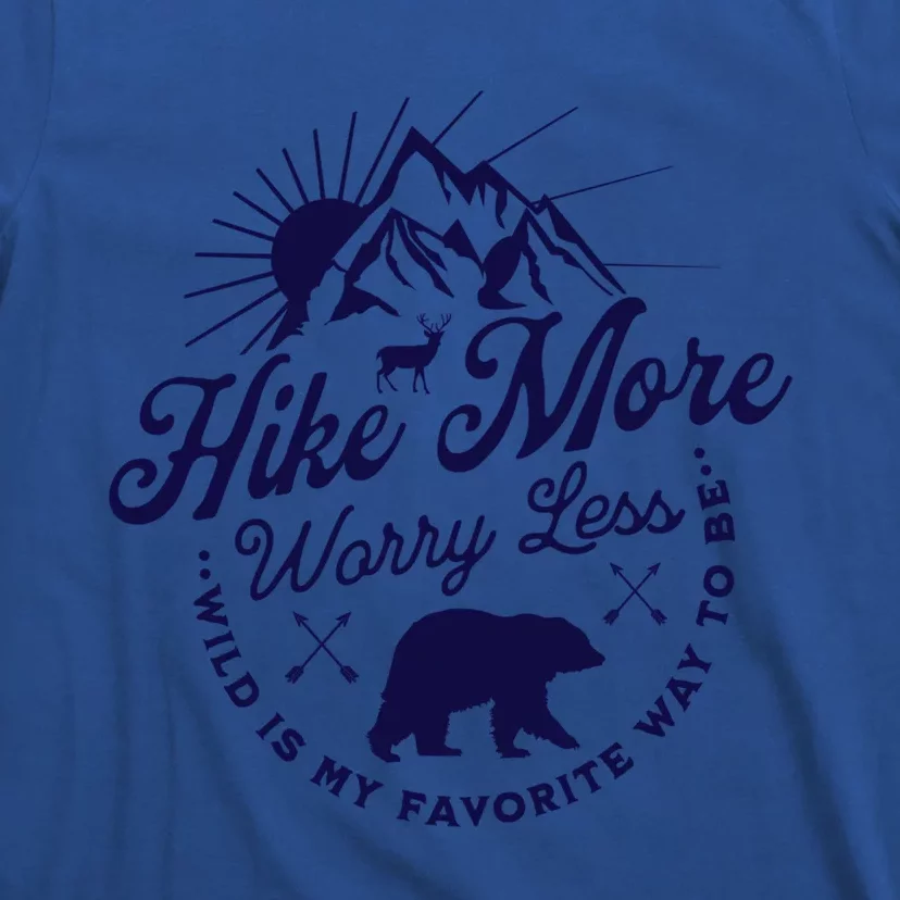 Hike More Worry Less Camping Summer Vacation Mountain Gift T-Shirt