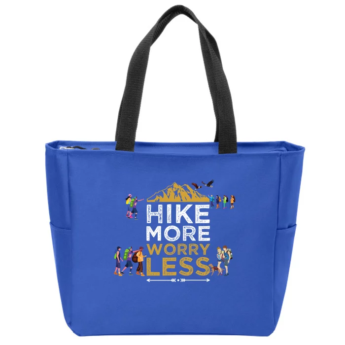 Hike More Worry Less Adults Camping Funny Gift Zip Tote Bag