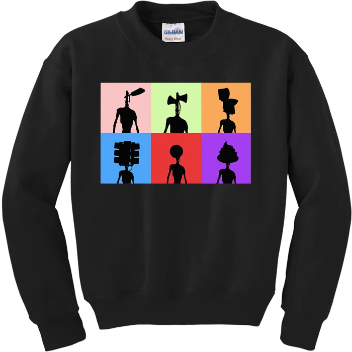 Horror Monster With Sirens For Heads Kids Sweatshirt