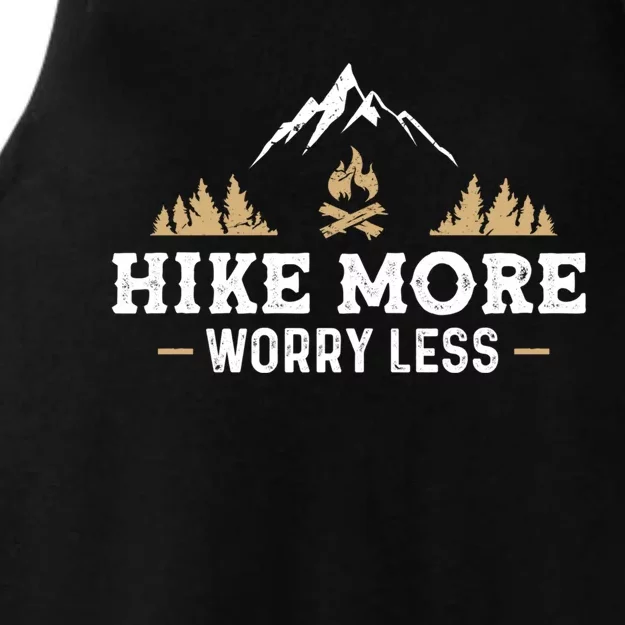 Hike More Worry Less Funny Hiking Camping Lover Camper Hiker Cute Gift Ladies Tri-Blend Wicking Tank