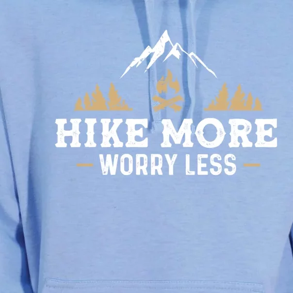 Hike More Worry Less Funny Hiking Camping Lover Camper Hiker Cute Gift Unisex Surf Hoodie