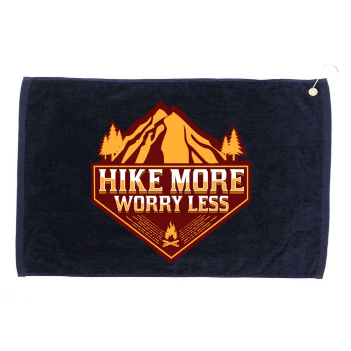 Hike More Worry Less Gift For Hikers Funny Hiking Camping Cool Gift Grommeted Golf Towel