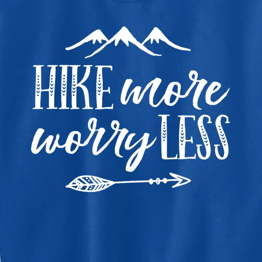 Hike More Worry Less Hiking Camping Gift Kids Sweatshirt