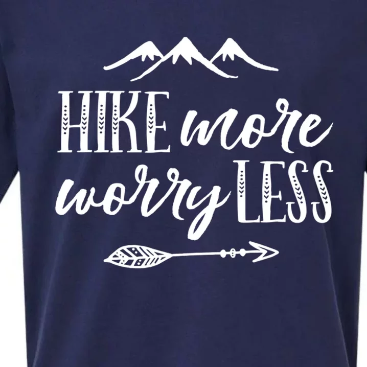 Hike More Worry Less Hiking Camping Gift Sueded Cloud Jersey T-Shirt