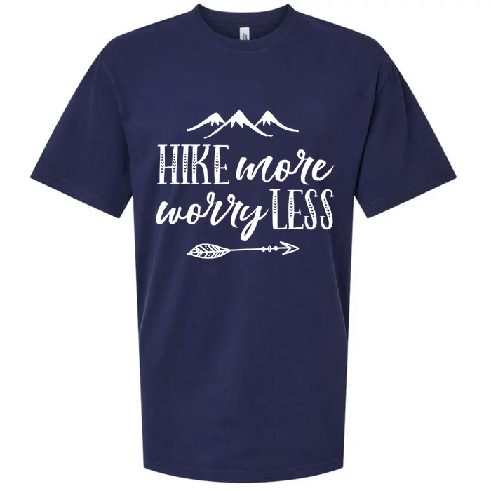 Hike More Worry Less Hiking Camping Gift Sueded Cloud Jersey T-Shirt