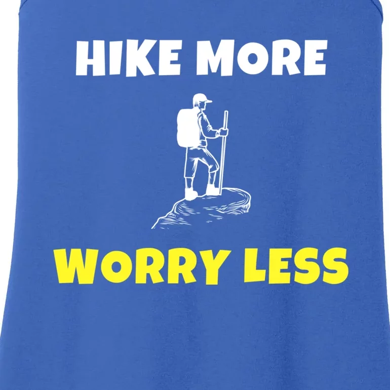 Hike More Worry Less Hiking Camping Hiker Gift Ladies Essential Tank