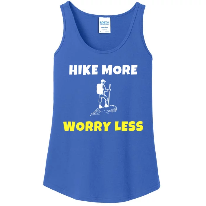 Hike More Worry Less Hiking Camping Hiker Gift Ladies Essential Tank