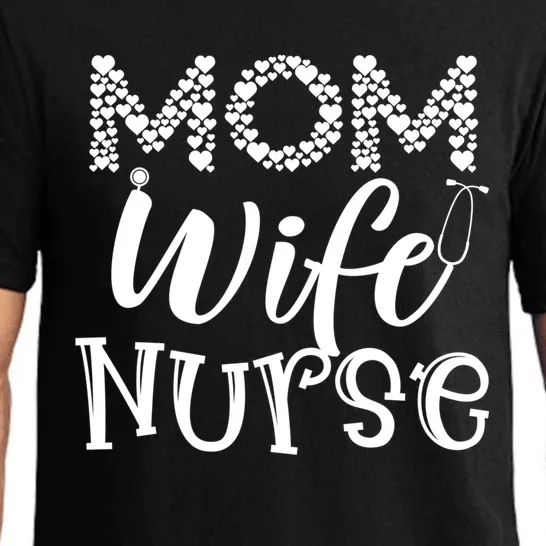 Heart Mom Wife Nurse Great Gift Stethoscope Wife Nurse Mom Gift Pajama Set