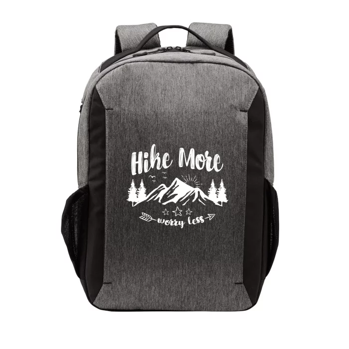 Hike More Worry Less Love Hiking Travel Camping Gift Vector Backpack