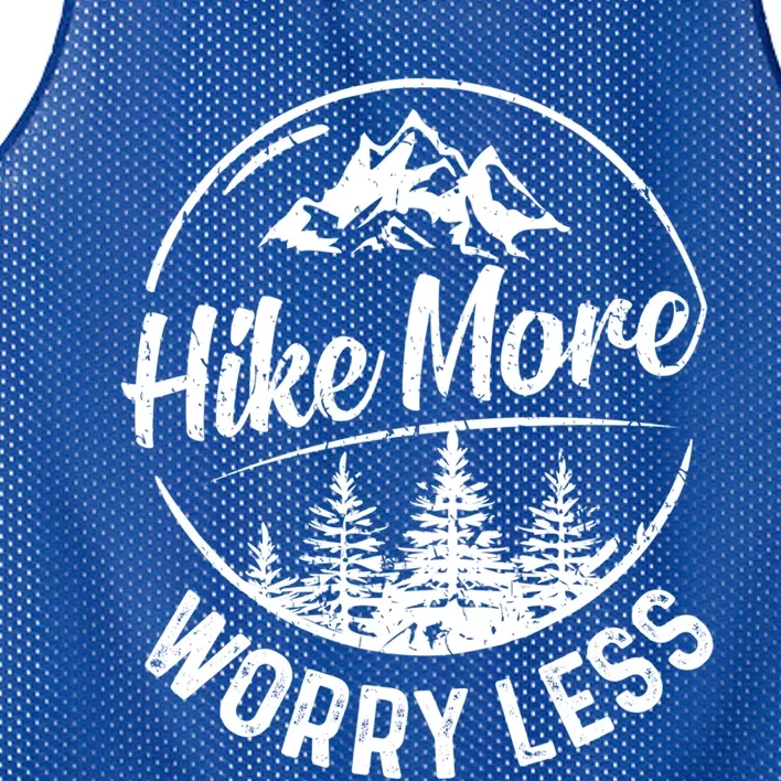 Hike More Worry Less Gift Funny Hiking Camping Lovers Hiker Gift Mesh Reversible Basketball Jersey Tank