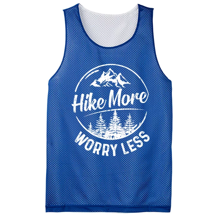 Hike More Worry Less Gift Funny Hiking Camping Lovers Hiker Gift Mesh Reversible Basketball Jersey Tank