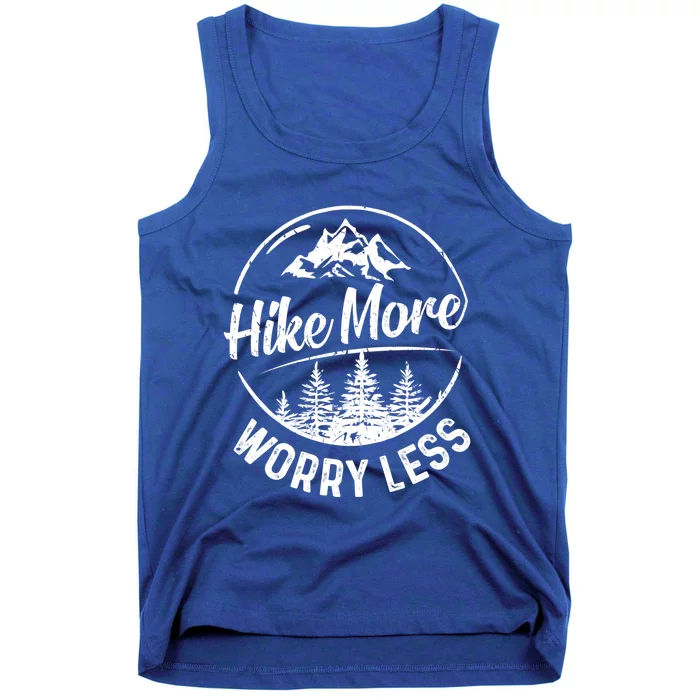 Hike More Worry Less Gift Funny Hiking Camping Lovers Hiker Gift Tank Top