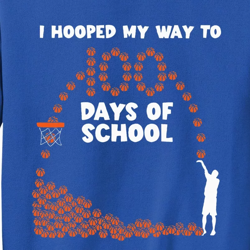 Hooped My Way 100 Days School Basketball 100th Day Sweatshirt