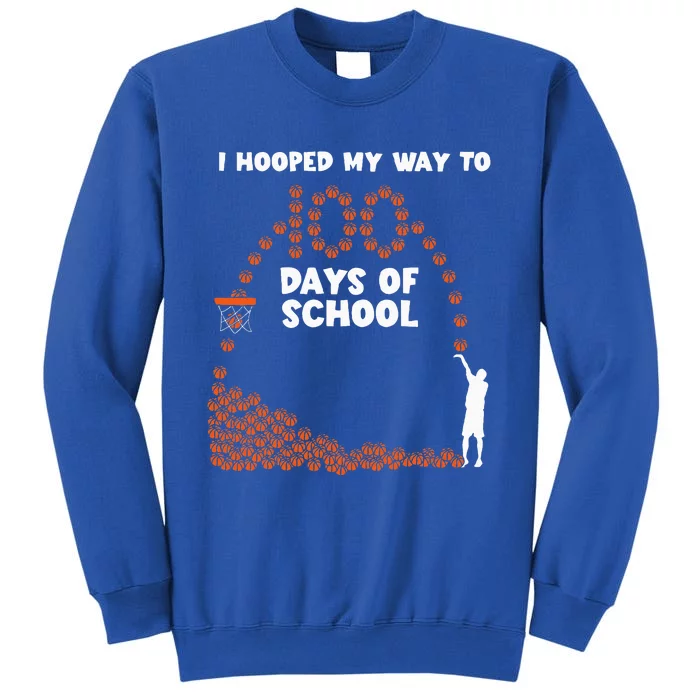 Hooped My Way 100 Days School Basketball 100th Day Sweatshirt