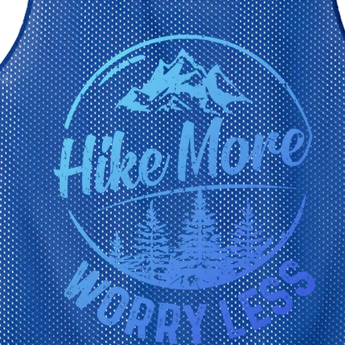 Hike More Worry Less Gift Funny Hiking Camping Lovers Hiker Gift Mesh Reversible Basketball Jersey Tank