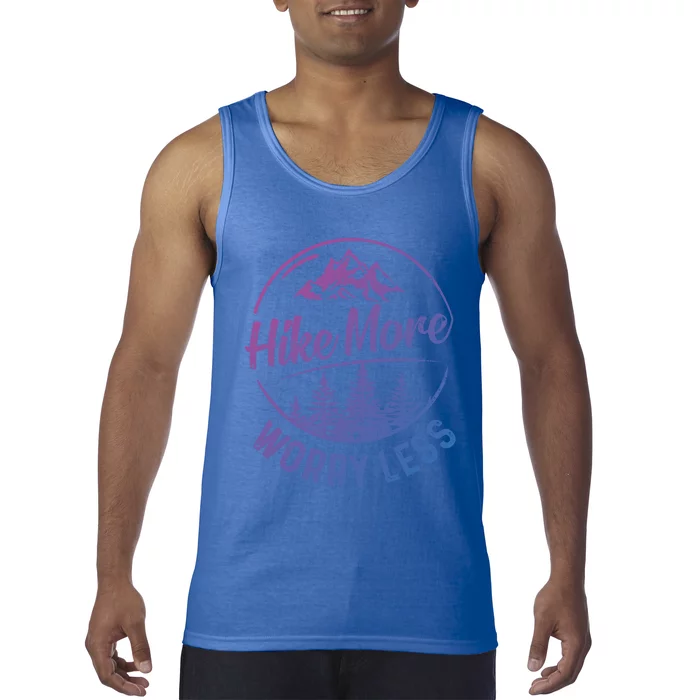 Hike More Worry Less Gift Funny Hiking Camping Lovers Hiker Gift Tank Top