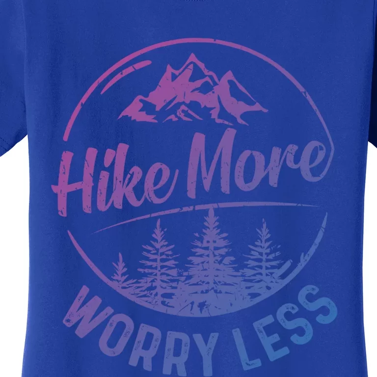 Hike More Worry Less Gift Funny Hiking Camping Lovers Hiker Gift Women's T-Shirt