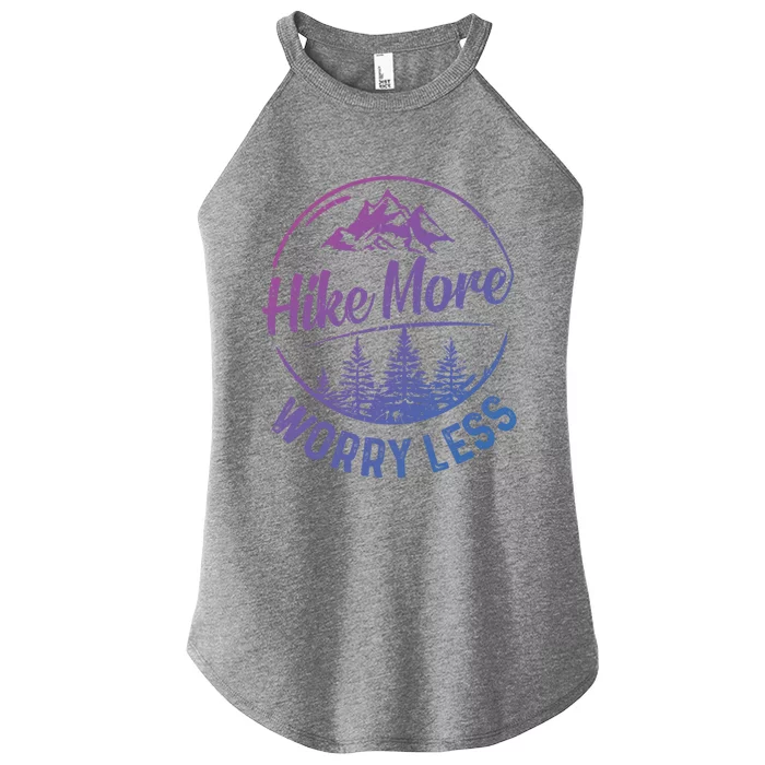 Hike More Worry Less Gift Funny Hiking Camping Lovers Hiker Gift Women’s Perfect Tri Rocker Tank