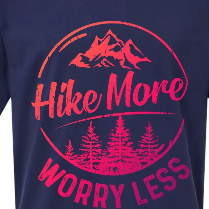 Hike More Worry Less Gift Funny Hiking Camping Lovers Hiker Gift Sueded Cloud Jersey T-Shirt