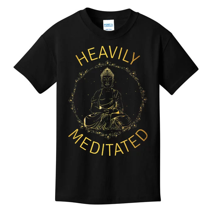 Heavily Meditated Yoga Meditation Spiritual Warrior Buddhist Kids T-Shirt