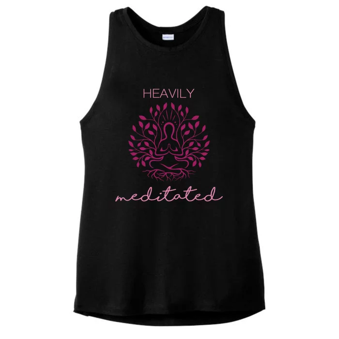 Heavily Meditated Yoga Meditation Spiritual Gift Ladies Tri-Blend Wicking Tank