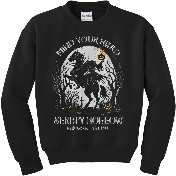 Halloween Mind Your Head Sleepy Hollow Headless Horseman Kids Sweatshirt