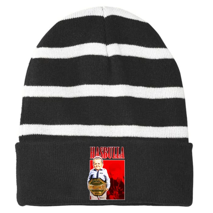 Hasbulla Magomedov Y2k Vintage Striped Beanie with Solid Band