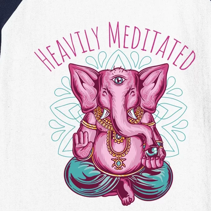 Heavily Meditated Yoga Meditation Ganesh Buddha Third Eye Gift Baseball Sleeve Shirt