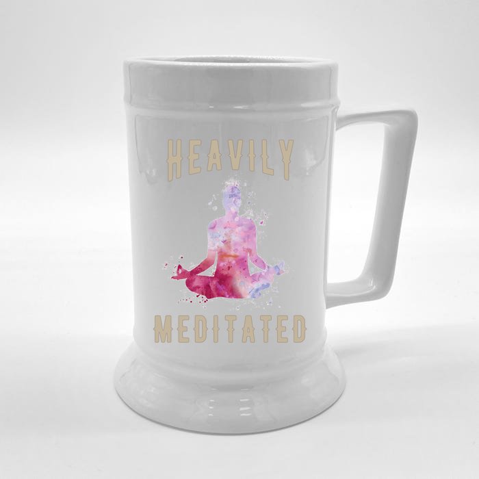 Heavily Meditated Yoga Meditation Gift And Cool Gift Front & Back Beer Stein