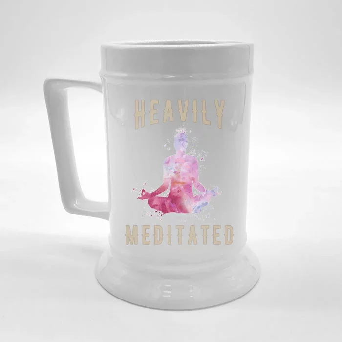 Heavily Meditated Yoga Meditation Gift And Cool Gift Front & Back Beer Stein