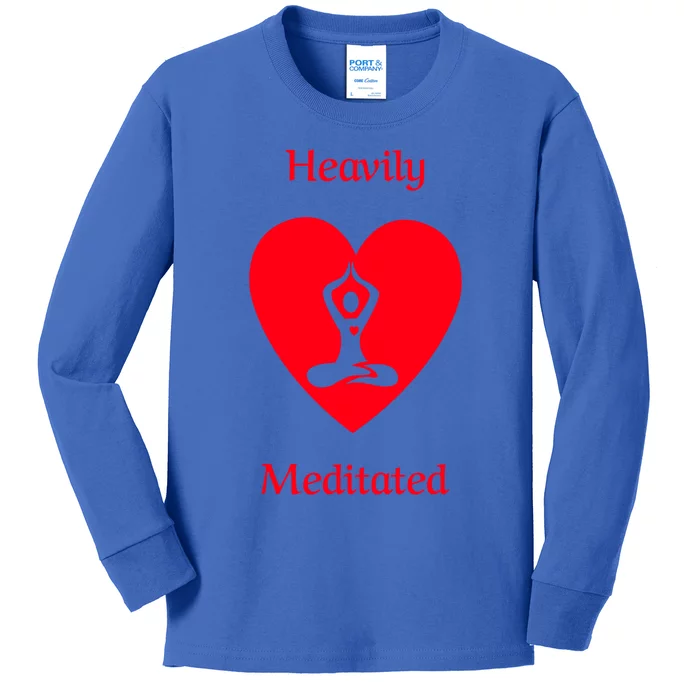 Heavily Meditated Yoga Gift Kids Long Sleeve Shirt