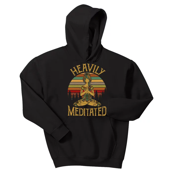 Heavily Meditated Yoga Meditation Spiritual Kids Hoodie