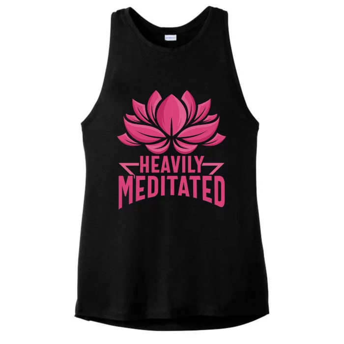 Heavily Meditate Yoga Great Gift Meditated Yoga Meditation Spiritual Cool Gift Ladies Tri-Blend Wicking Tank