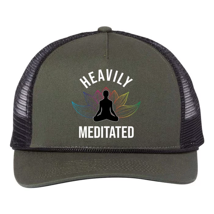 Heavily Meditated Yoga Meditation Monk Buddhism Quote Gift Retro Rope Trucker Hat Cap