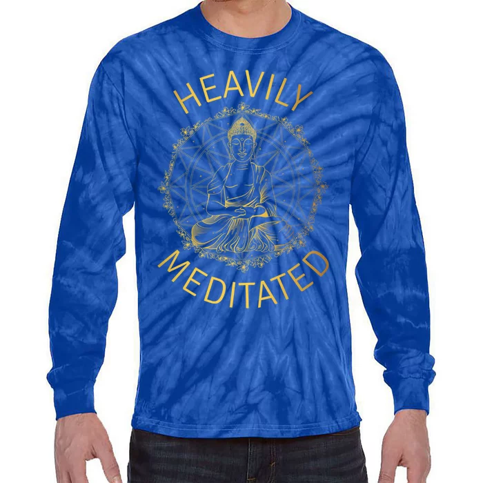 Heavily Meditated Yoga Meditation Spiritual Warrior Buddhist Gift Tie-Dye Long Sleeve Shirt