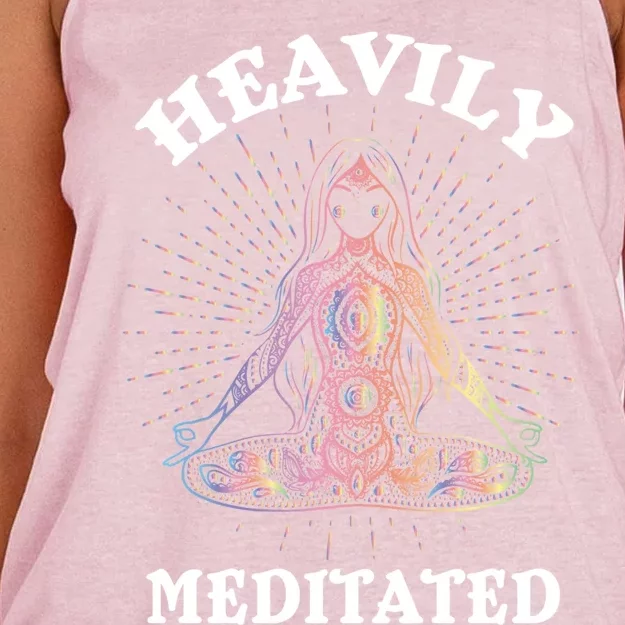 Heavily Meditated Yoga Meditation Spiritual Warrior Gift Women's Knotted Racerback Tank