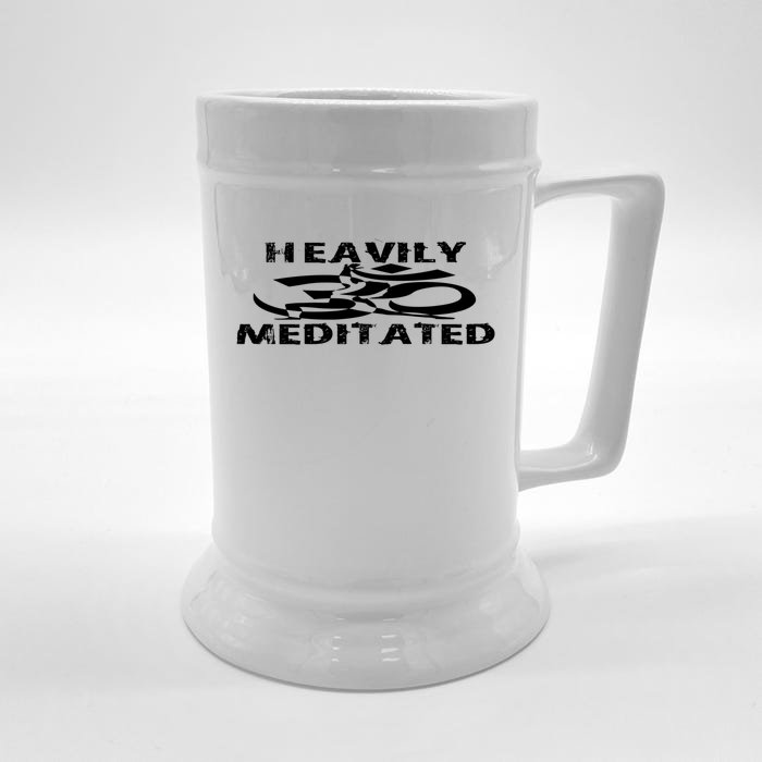 Heavily Meditated Yoga Funny Cool Gift Front & Back Beer Stein