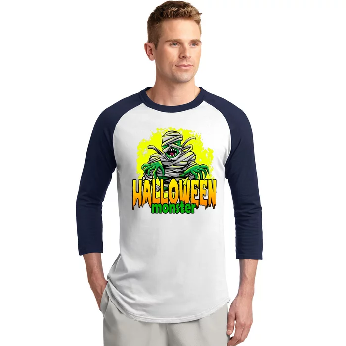 Halloween Monster Zombie Baseball Sleeve Shirt