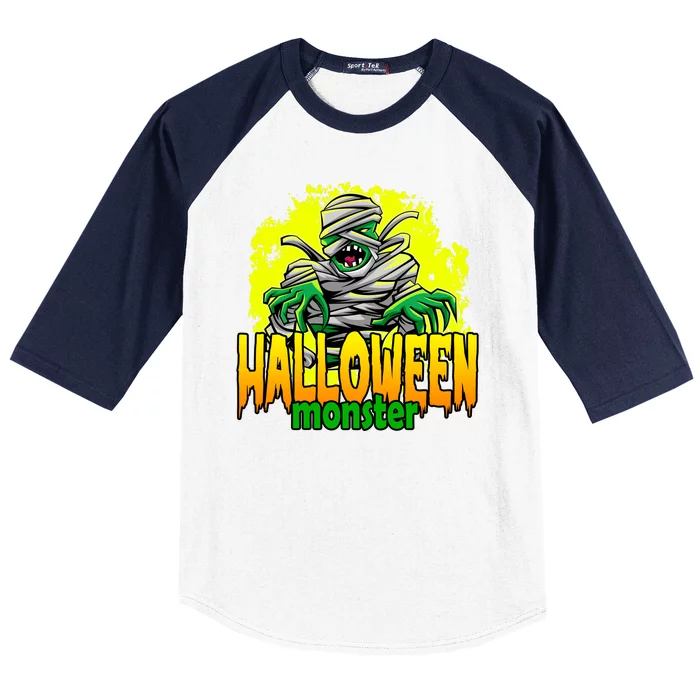 Halloween Monster Zombie Baseball Sleeve Shirt