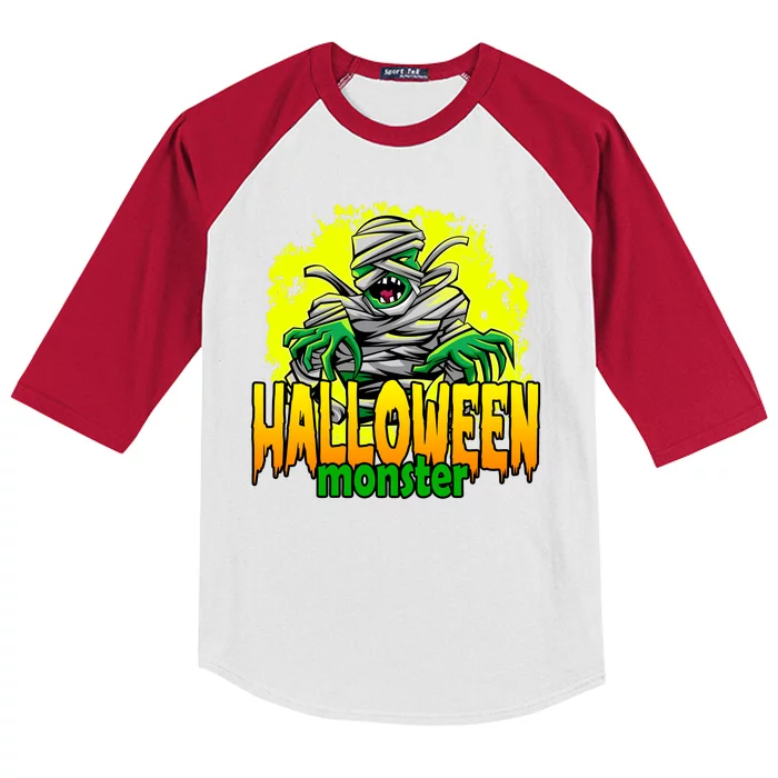 Halloween Monster Zombie Kids Colorblock Raglan Jersey