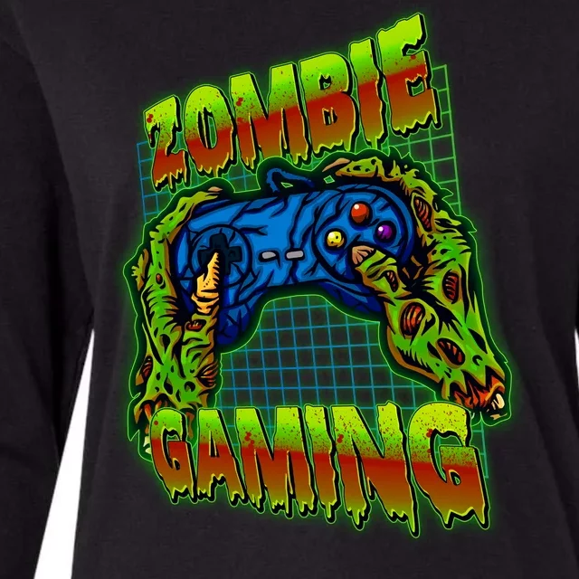 Halloween Monster Zombie Gaming Video Gamer Addict Womens Cotton Relaxed Long Sleeve T-Shirt