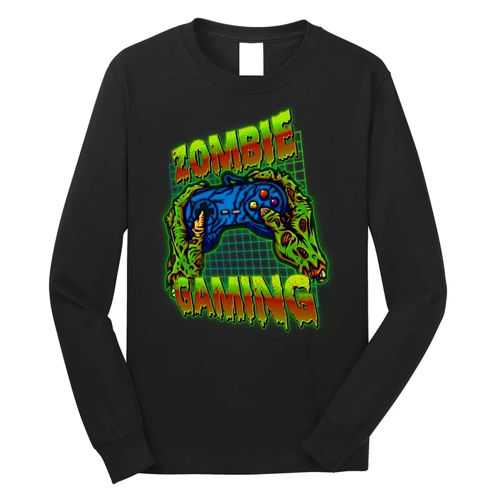 Halloween Monster Zombie Gaming Video Gamer Addict Long Sleeve Shirt