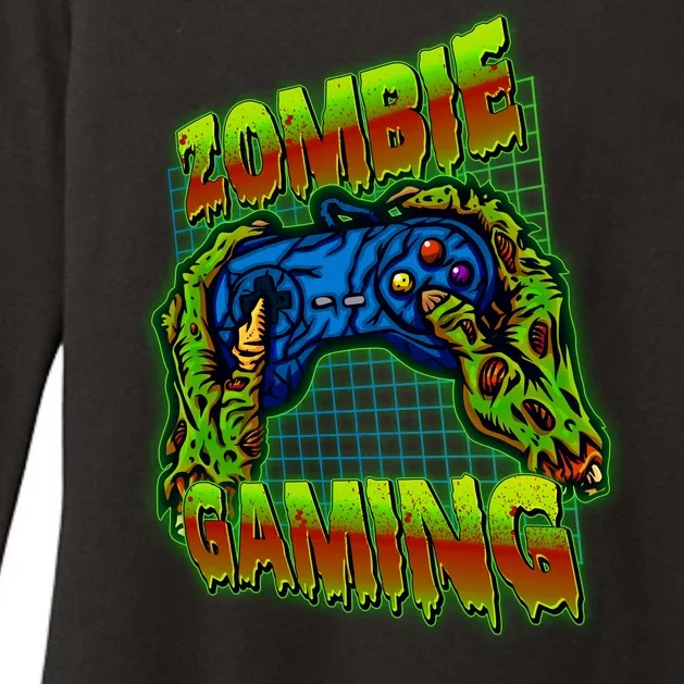 Halloween Monster Zombie Gaming Video Gamer Addict Womens CVC Long Sleeve Shirt