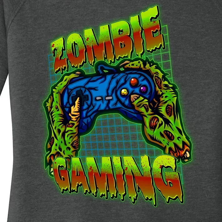 Halloween Monster Zombie Gaming Video Gamer Addict Women's Perfect Tri Tunic Long Sleeve Shirt