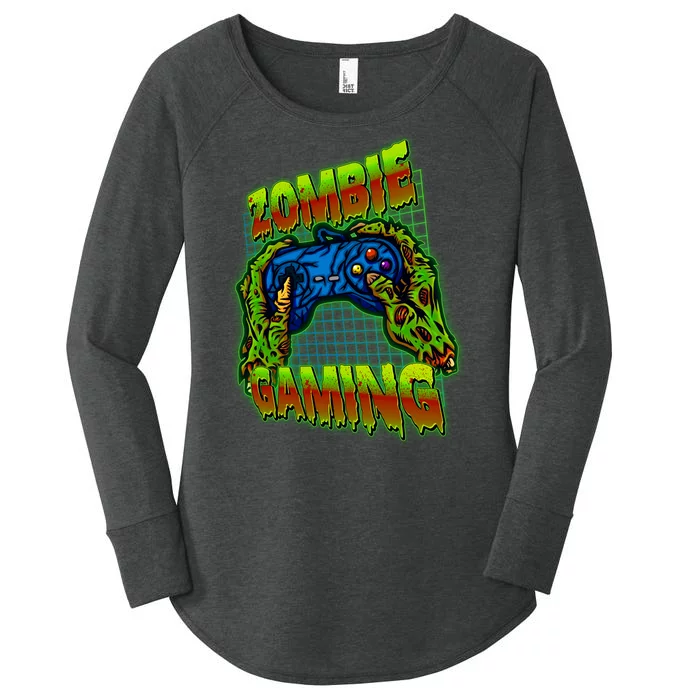 Halloween Monster Zombie Gaming Video Gamer Addict Women's Perfect Tri Tunic Long Sleeve Shirt