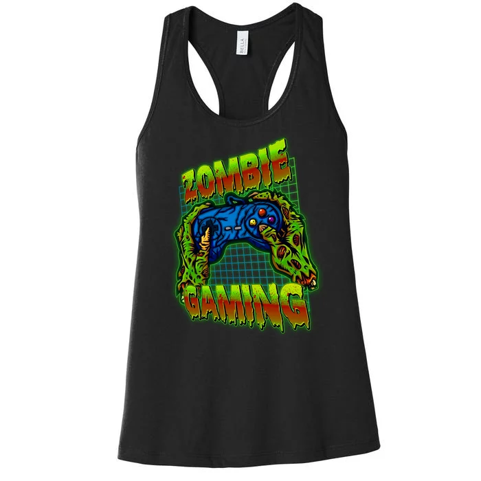 Halloween Monster Zombie Gaming Video Gamer Addict Women's Racerback Tank